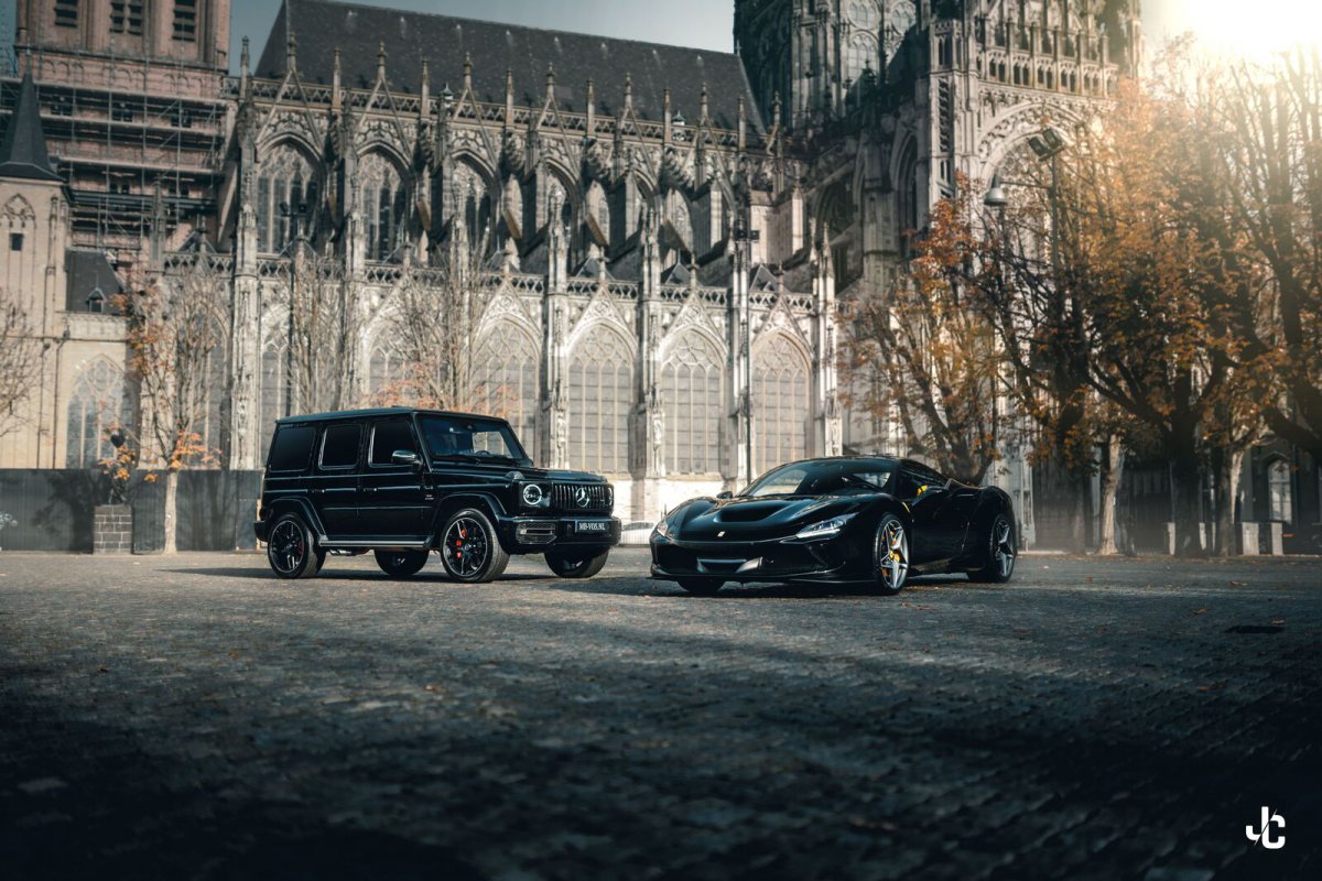 Ferrari F8 Tributo en de Mercedes-AMG G63 AMG